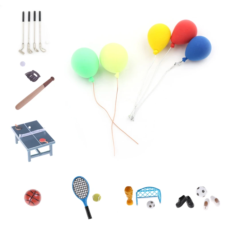Croquet Set casa de muñecas en miniatura juguete Accesorio de jardín