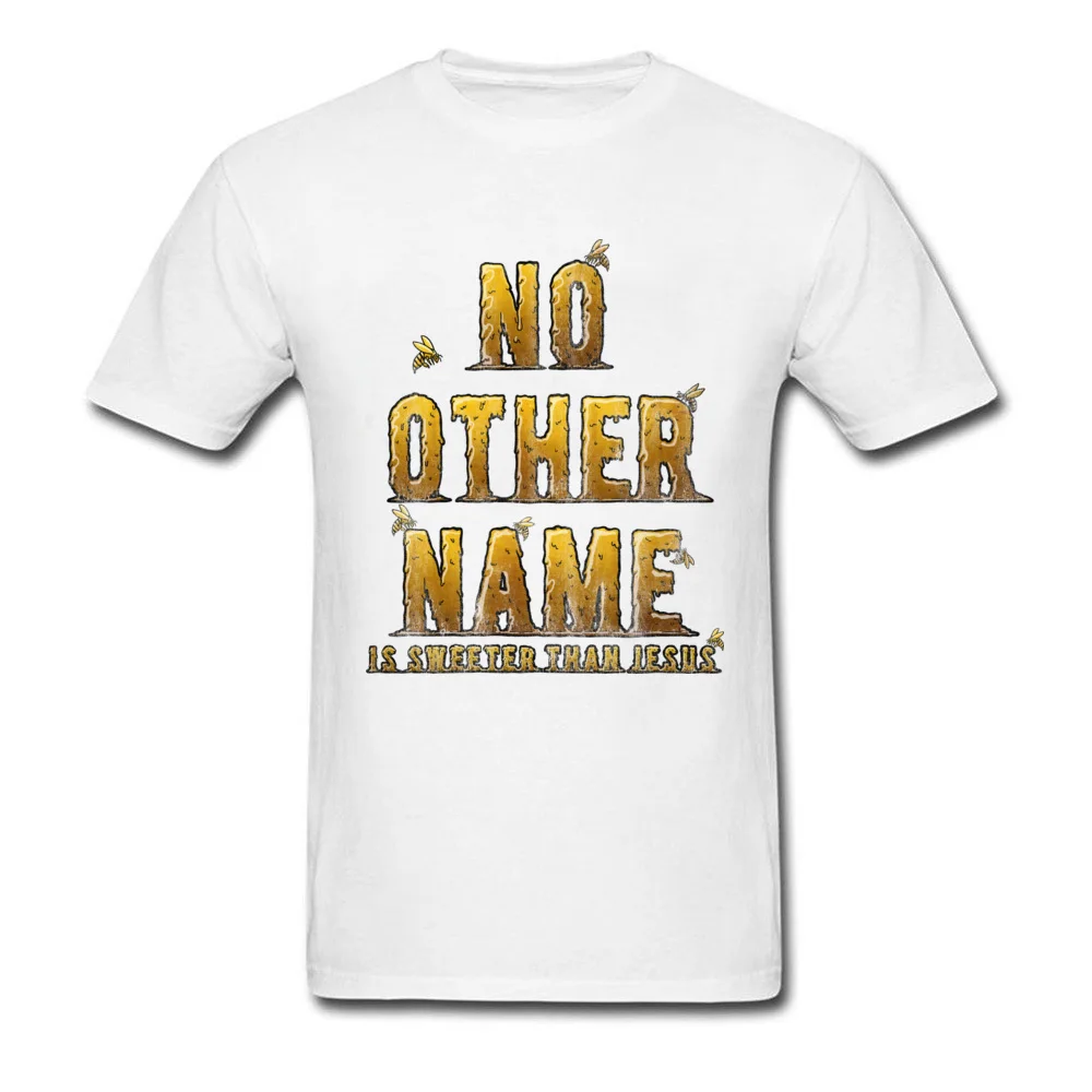 2018 Fashion Adult Top T-shirts Design Printed On Tops T Shirt Pure Cotton Short Sleeve Printed Top T-shirts O Neck No Other Name Is Sweeter Than Jesus white