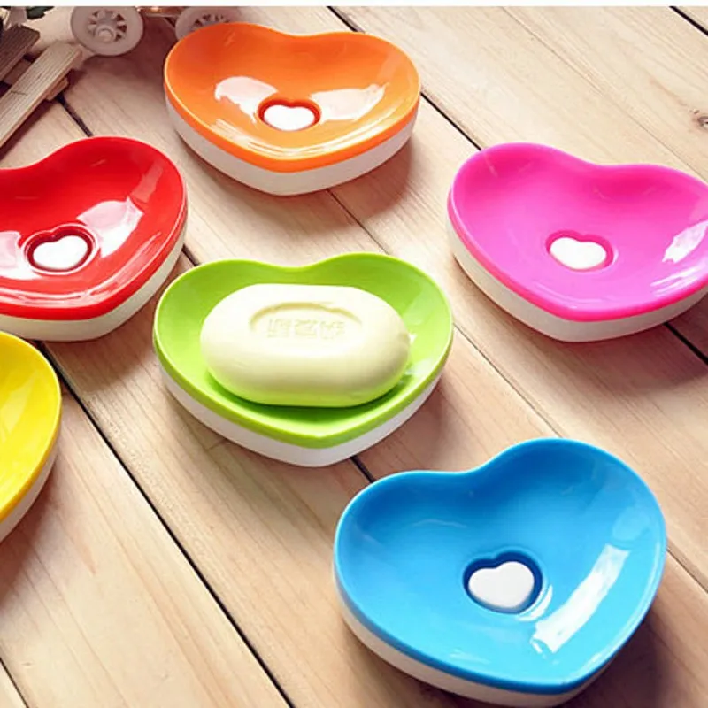 

Cute Heart-shaped Bathroom Shower Multifunctional Soap Box Drain and Clean Soap Dishes Kitchen Sink Sponge Holder BZ176