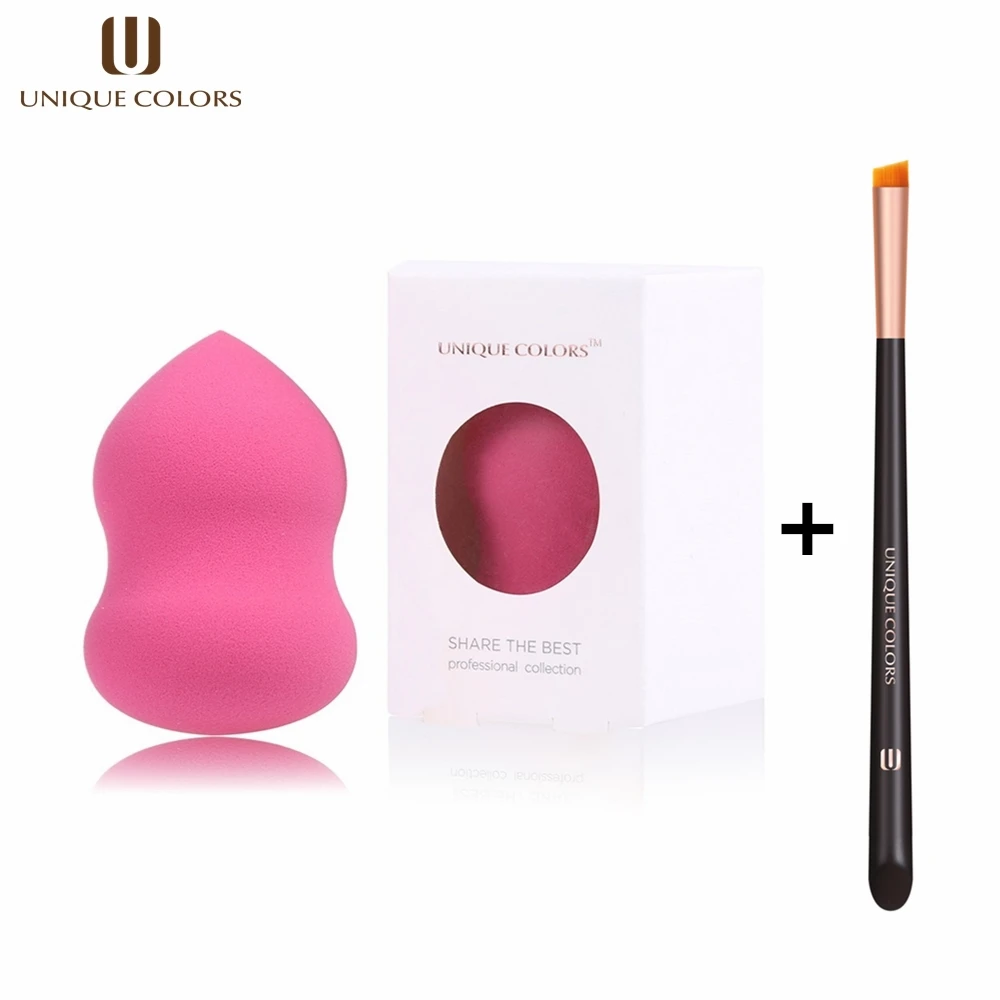 

UNIQUE COLORS Makeup Sponge Beauty Soft Powder Facial Makeup Tool set Non-latex Cosmetic Foundation Puff Free Eyebrow Brush
