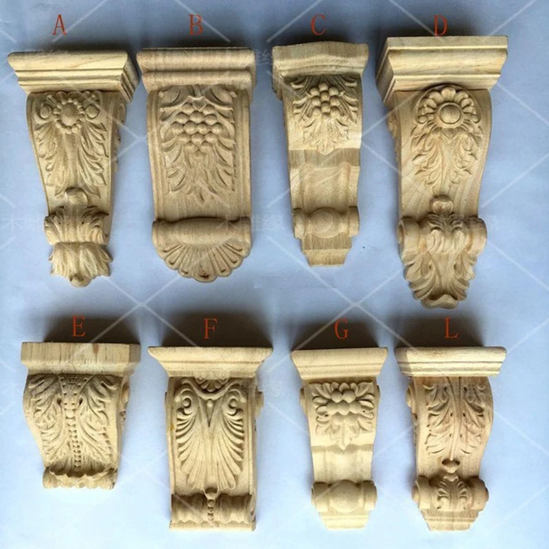 2 шт./лот мебель архитектурный деревянный карниз Неокрашенный CORBELS