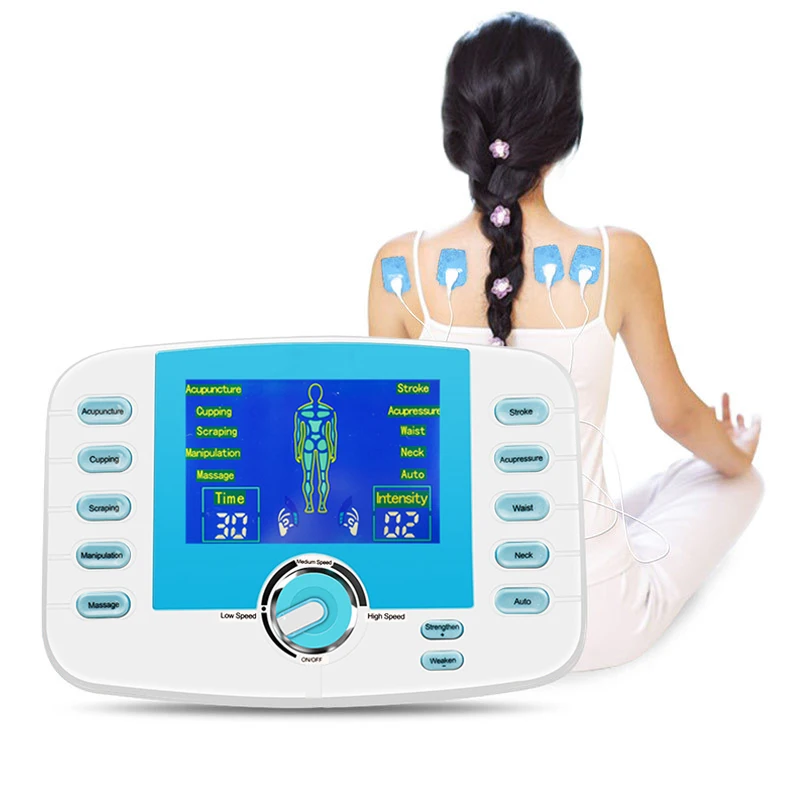 LCD 2 Channel 10 Modes Muscle Relax Stimulator Body Massager Electrical
