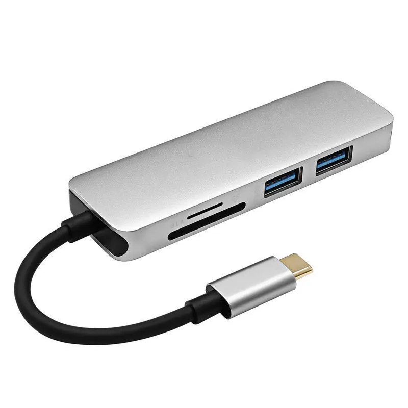 Thunderbolt 3 концентратор usbc док станция USB Type C к HDMI USB3.0 кабель TF SD карта 5 в 1 адаптер