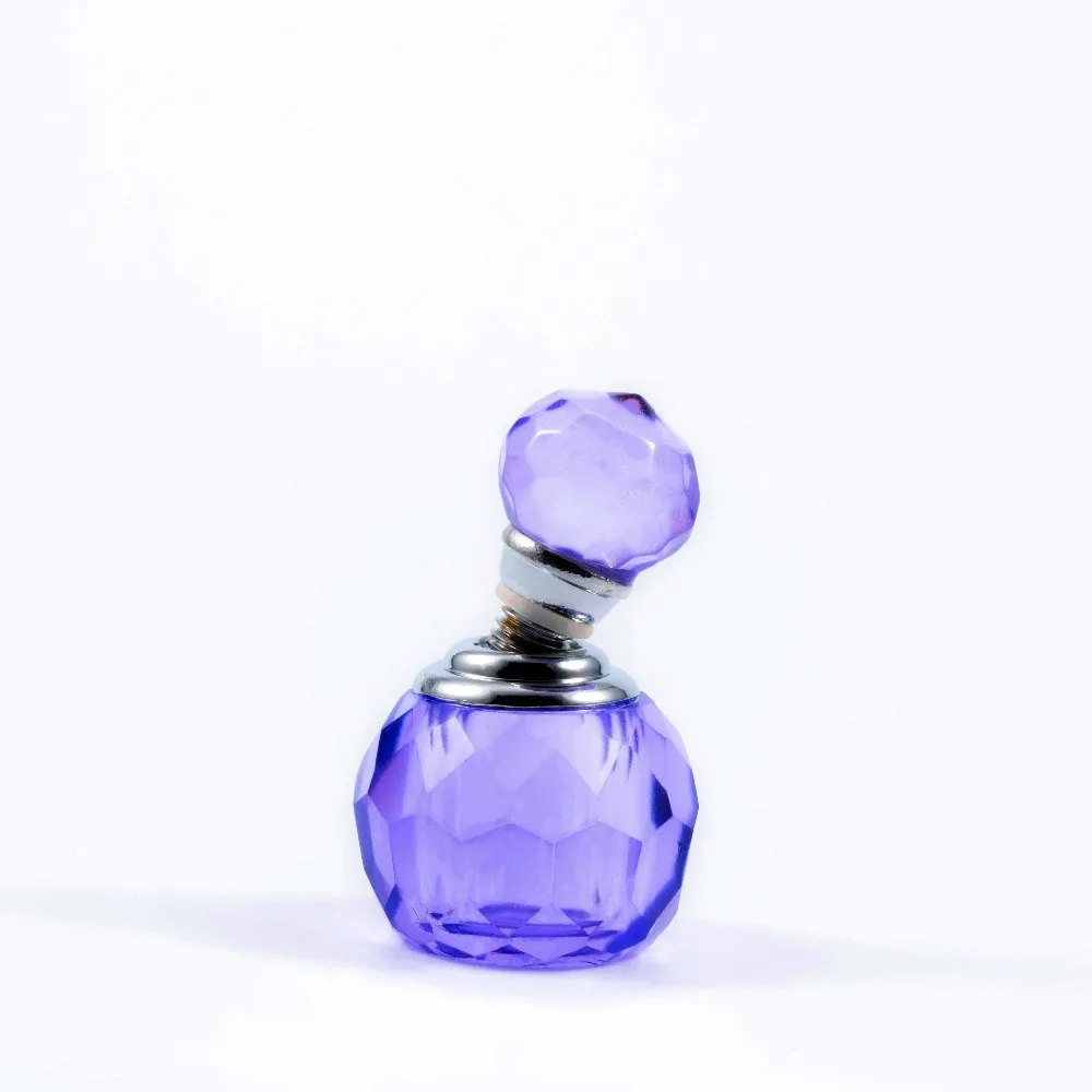 Винтажный Ретро хрустальный стеклянный флакон для духов, портативный мини Лавандовый фиолетовый пустой хрустальный многоразовый флакон, подарок