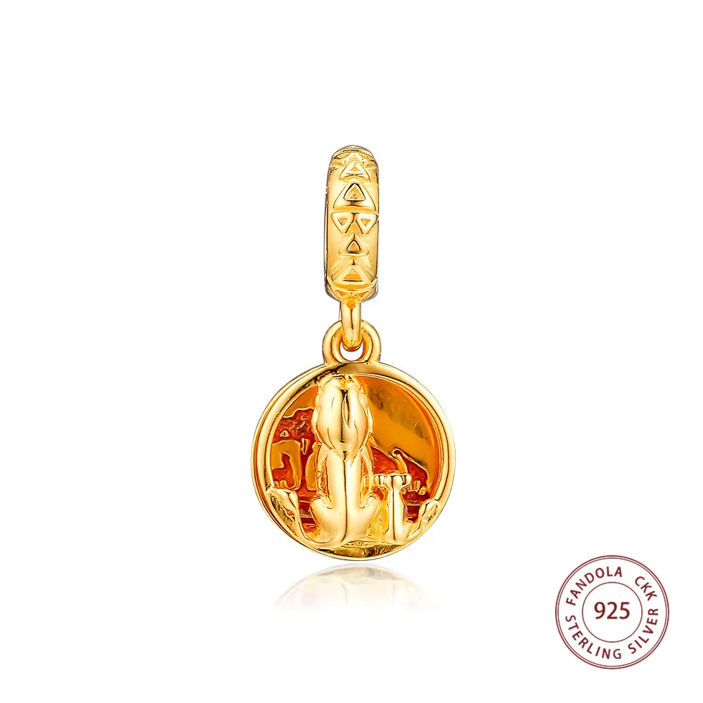 

Wholesale 925 Sterling Silver Charm Simba & Mufasa Sunset Charms Beads Fits Original Bracelets DIY Jewelry Making Accessories