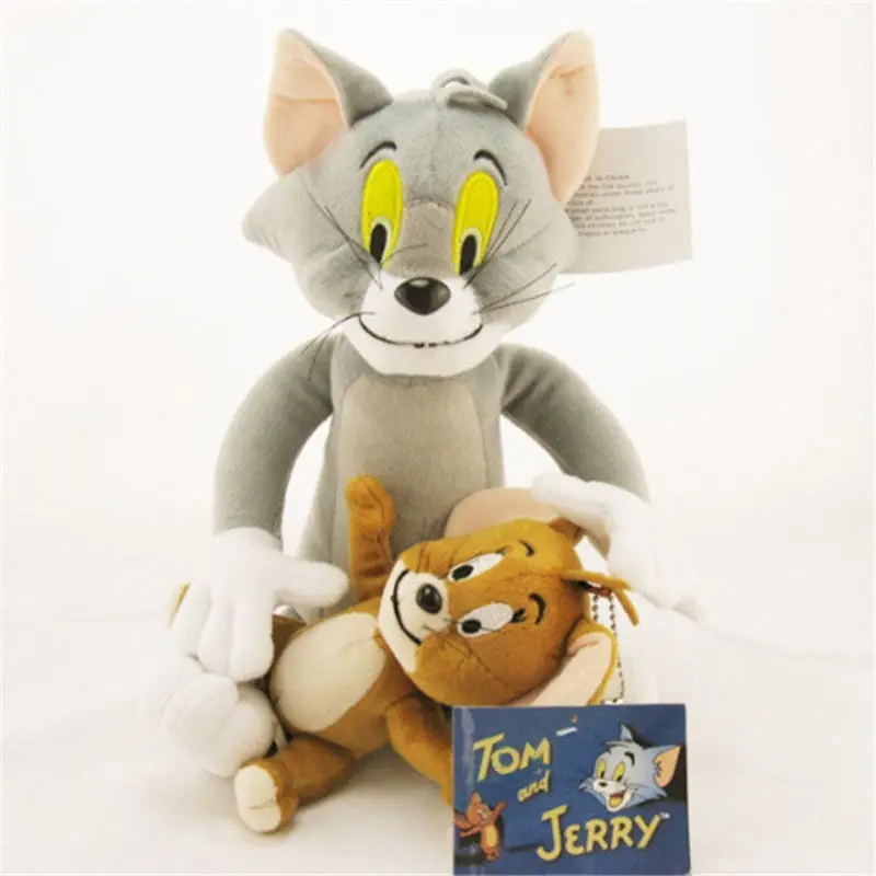 

New Cute Soft Tom and Jerry Plush Doll Cartoon Stuffed Animal Toy Anime Cat & Mouse Kids Gift