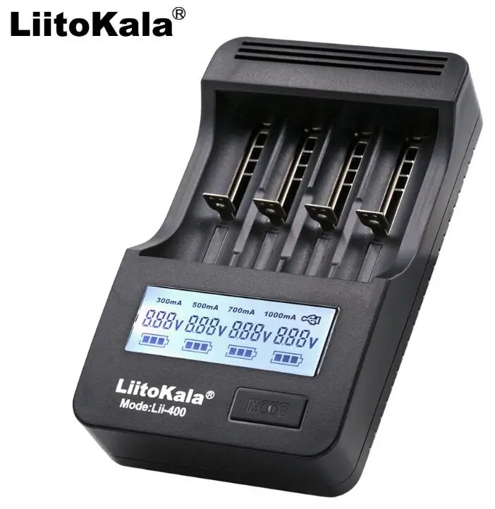 Умное устройство для зарядки никель-металлогидридных аккумуляторов от компании LiitoKala: Lii-500 400 300 S1 18650 Зарядное устройство ЖК-дисплей дисплей Тесты Батарея 18650 18350 26650 10440 14500 18500 AA AAA Батарея Зарядное устройство - Цвет: Lii-400 Only charger