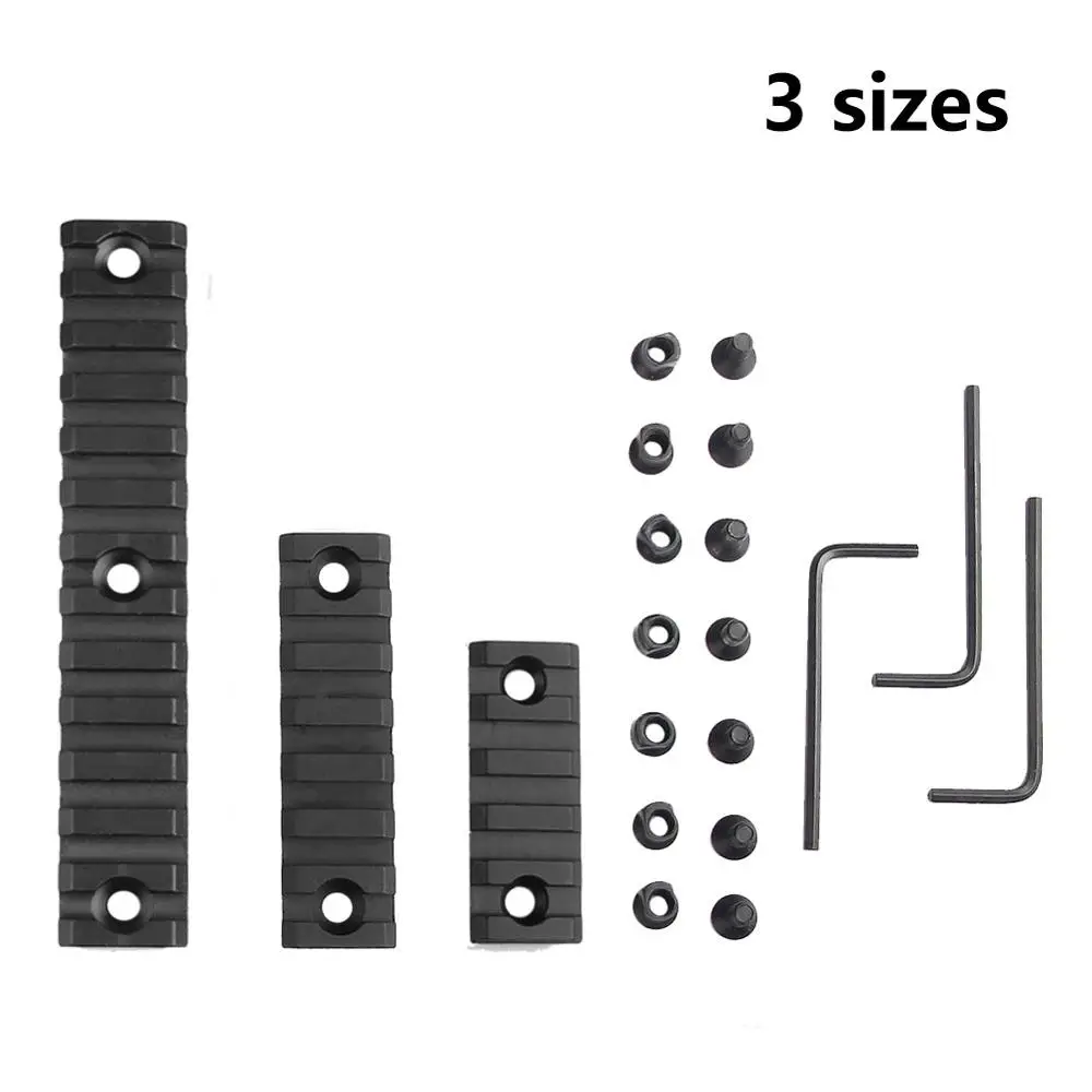 3 размера тактический охотничий слот Алюминиевый Keymod прицел крепление 55 мм 75 мм 135 мм Пикатинни Вивер рельс страйкбол пистолет стрельба аксессуар - Цвет: a set