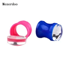 3,8 см Королевский мягкий силиконовый штамп для ногтей прозрачный штамп для ногтей Желейная головка с крышкой пластиковый скребок для штамповки пластин инструменты для полировки