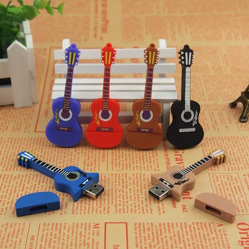 Fashion U disk pendrive cartoon musical guitar/violin/piano/harmonica/Musicial note pendriver pen drive 8GB 32GB usb flash drive