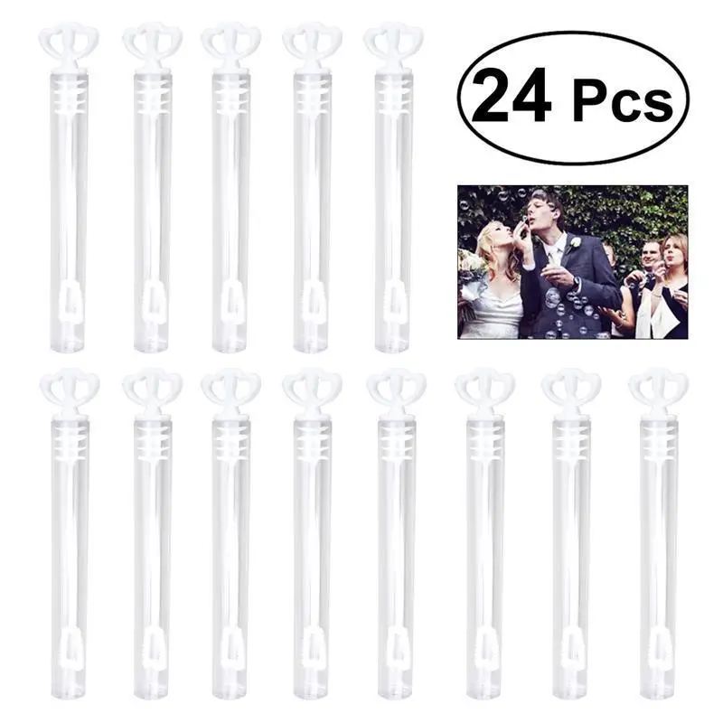 BESTOYARD 24 шт палочки для пускания пузырей палочка Свадебная пузырчатая палочка сердечная трубка палочка для мыльных пузырей