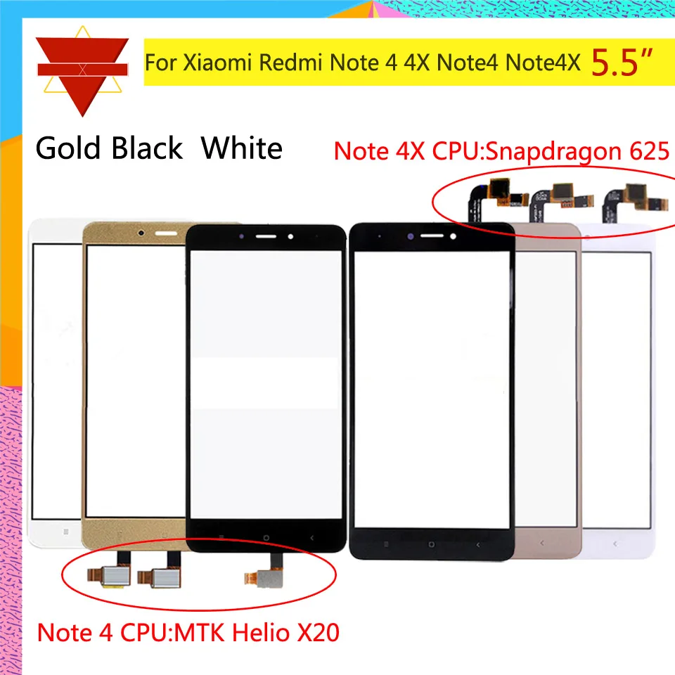 Note 4 сенсорный экран для Xiaomi Redmi Note 4 Redmi Note 4X сенсорный экран сенсор ЖК-дисплей дигитайзер Переднее внешнее стекло