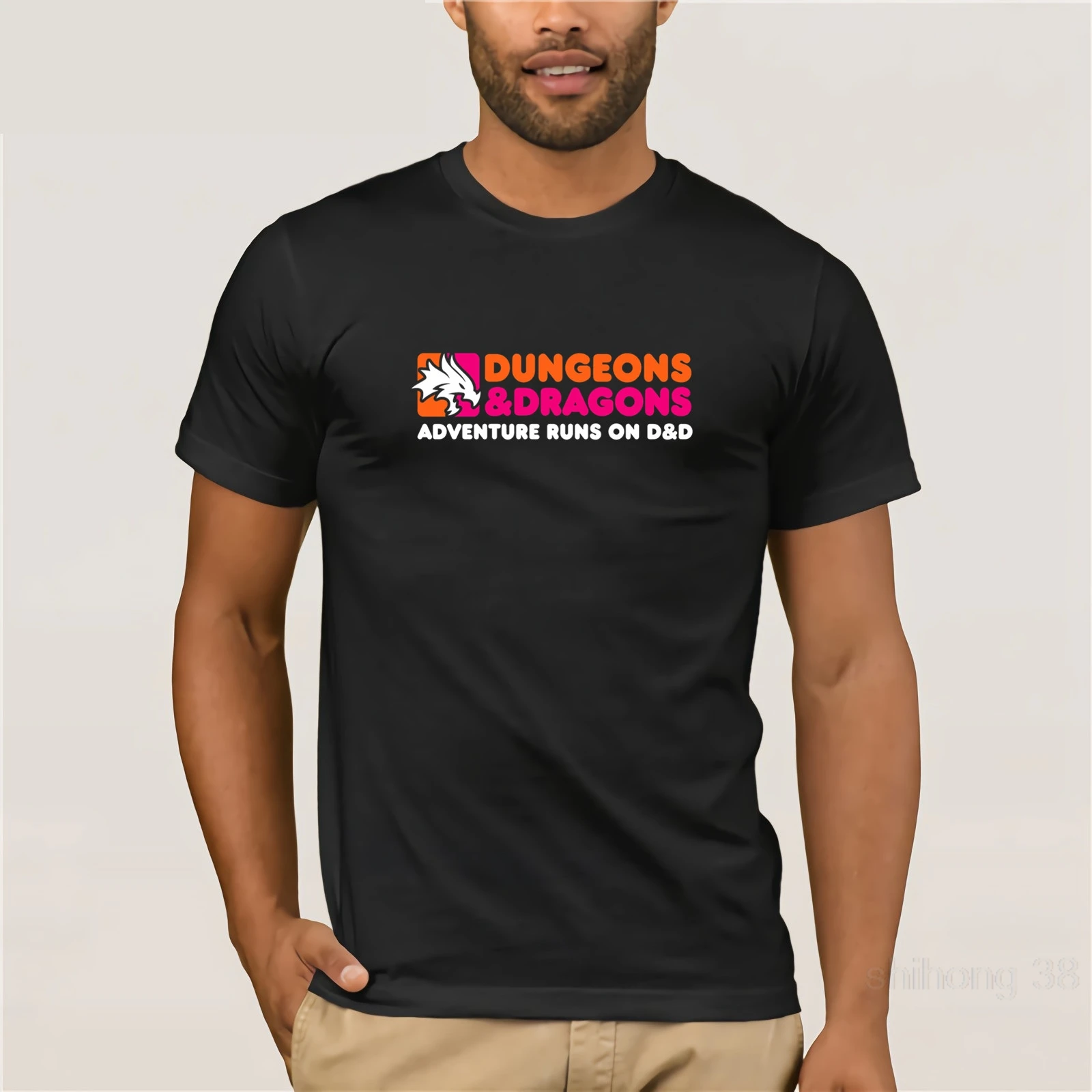 

Dunkin' Donuts Dungeons and Dragons Men's Unisex T-Shirt Round Neck Short-Sleeve T-Shirt Top Fashion T-Shirt