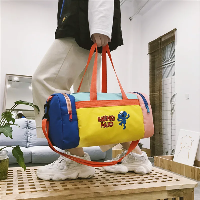 Menghuo Cartoon Travel Bag Women Duffle Bag Nylon Waterproof Colorful Packing New Travel Handbag Weekend Luggage Travel Tote SacIMG_5324