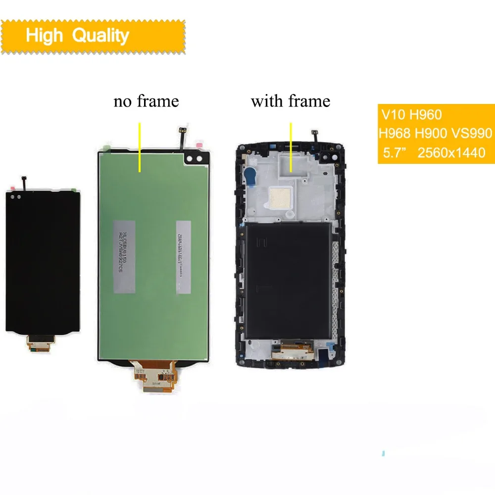 

10pcs/lot For LG V10 LCD Complete H960 H968 H900 VS990 LCD Display with Touch Screen Digitizer Assembly With frame