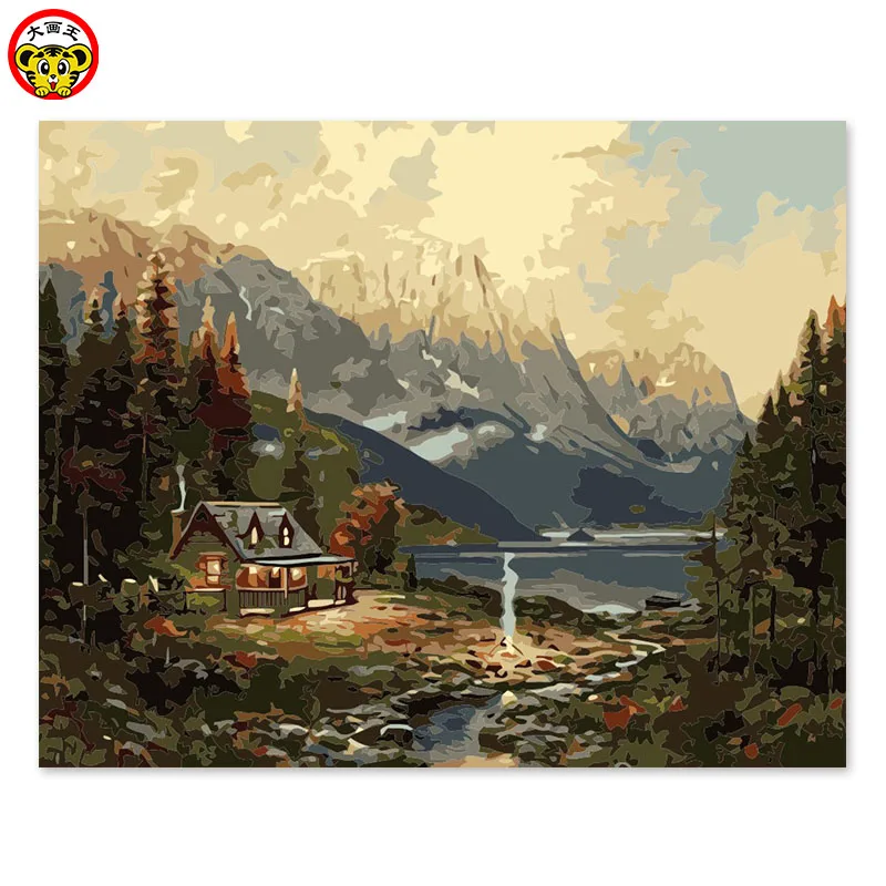 

painting by numbers art paint by number home decor European scenery painting oil Thomas hand coloring