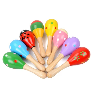 

1 Pcs Colorful Wooden Toys Noise Maker Musical Baby Toys Rattles Baby Toy For Children Musical Instrument Learning Toy