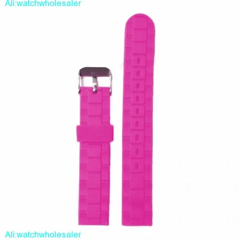 16mm Happy Magenta Silicone Jelly Rubber Ladies Watch Band Straps WB1060K16JB