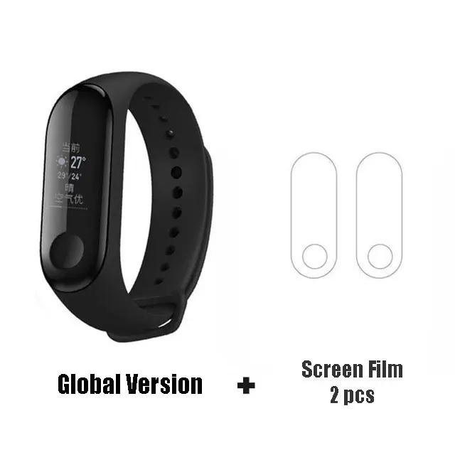 Xiaomi Mi Band 3 фитнес-трекер 50 м водонепроницаемый смарт-браслет с OLED дисплеем тачпад пульсометр браслет - Цвет: add films