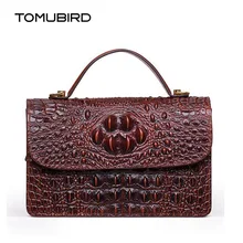 TOMUBIRD New women genuine leather bag brand Designers Crocodile Embossing cowhide leather women handbags shoulder bag