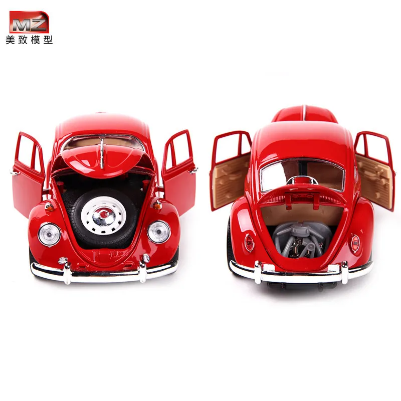 MZ 1:18 Alloy Retro Classic Beetle Car Model Mini Car Toys Table Decor Model 2010A