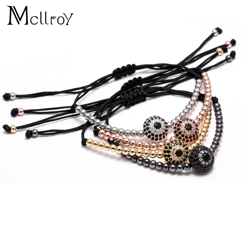 Mcllroy Silver Lion Head Leopard &Eyes Braiding Macrame Mens Bracelets with 4mm Round beads Bracelet