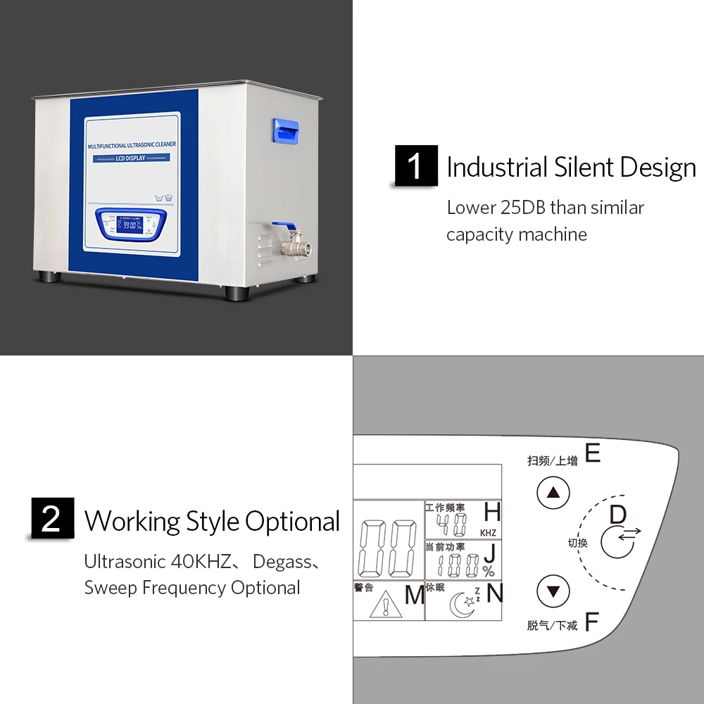Цифровой Ультра звуковой очиститель 6.5L для ванной беззвучная Частота развертки дегазации стоматологическое оборудование металлическая часть авто degas звуковая стиральная машина