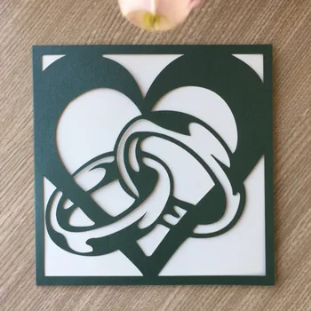 

50pcs/lot Chic Pearl Paper Wedding Party Card Invitations Ring Design Romantic Wedding Decorations Lover Gift Card