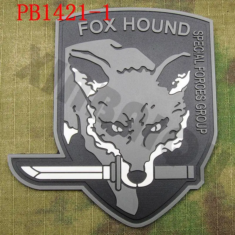 ПВХ патч металлическая Шестерня твердый MGS FOX HOUND спецназ Группа крюк на - Цвет: PB1421 Gray