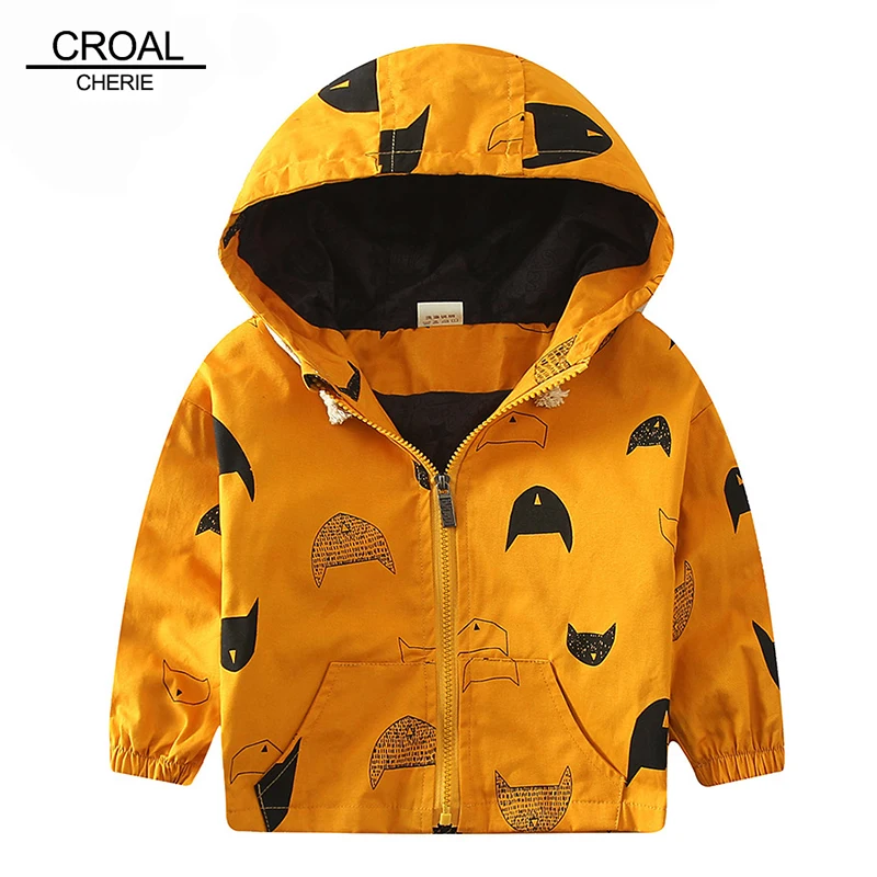 70 120cm Cute Printing Fish Kids Spring Jacket Boys Outerwear Clothing