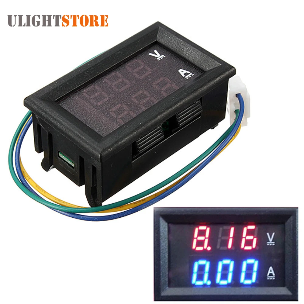 DC 4.5 30V 0 50A Dual LED Display Digital Voltmeter Ammeter Volt