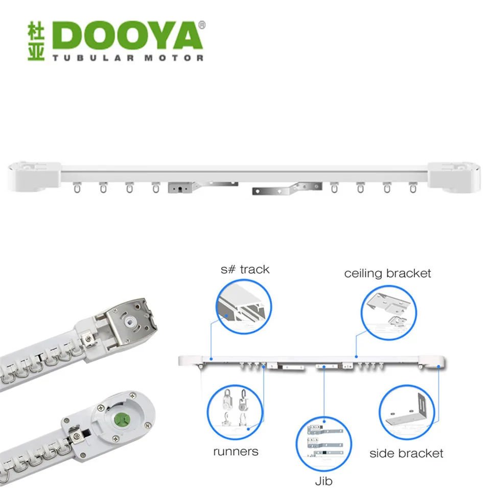 Original Dooya Super Quiet Electric Curtain Track for Xiaomi aqara Dooya KT82DT82 motor, Dooya Automatic Curtain Track System