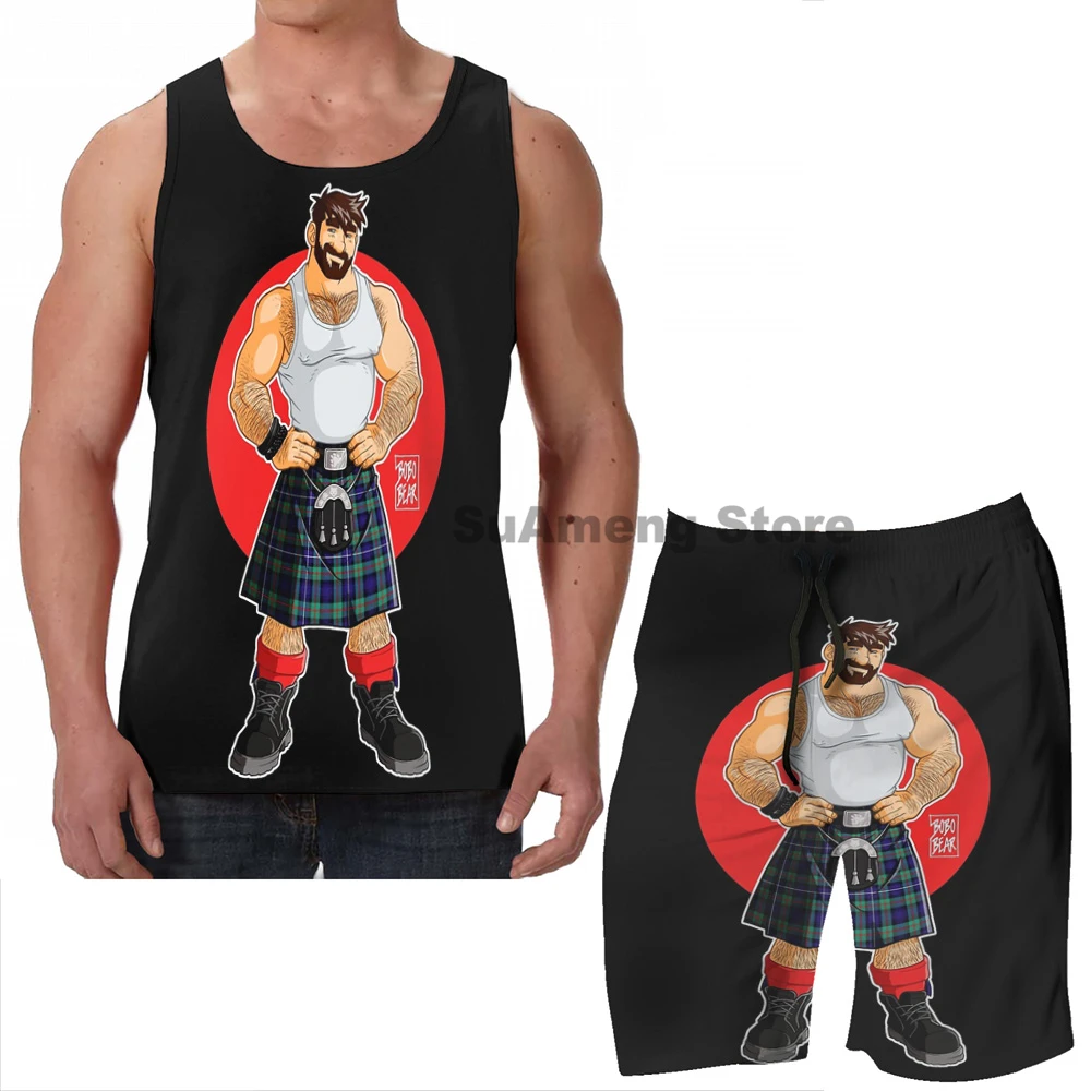 

Summer Casual funny print men Tank Tops Women ADAM LIKES KILTS men Board beach shorts women sets fitness sleeveless vest