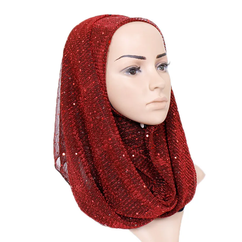 Новинка, брюки с золотым блеском Однотонные Hijab шарф мусульманский головной шарф-шаль мусульманская одежда на сезон весна-лето;