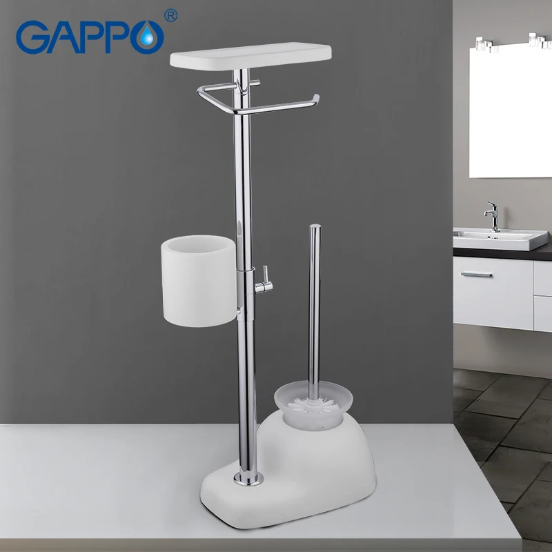 

GAPPO Toilet Brush Holder white chrome toilet brush set for bathroom toilet holder free standing accessories toilet brush holder