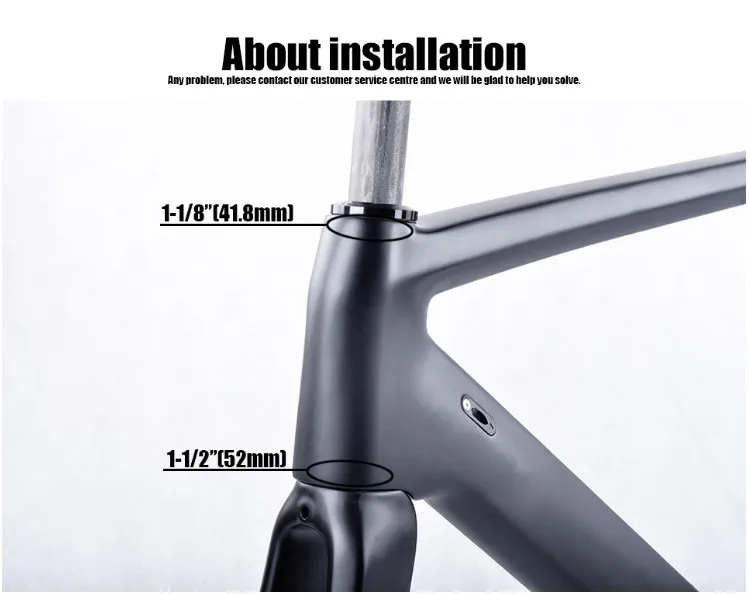 Cheap 2018 NEW Chinese Carbon Road Frame T800 UD black Aero full carbon fiber road bike frame QR or thru axle 47/51/53cm 8