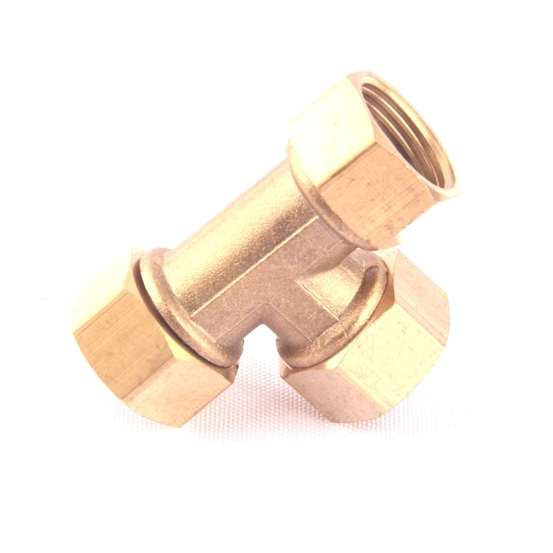 

3pcs 1/2 Inch Brass 3 Way Connector Garden Hose Female Thread Copper Tee Coupling