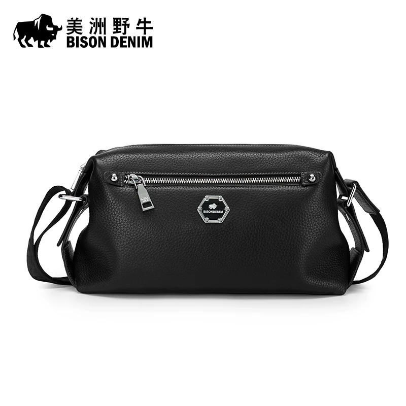 

2019 New Hot Men Shoulder Bags BISON DENIM Brand Genuine Leather Messenger Bag Men's Business Casual Travel Bag N2597-1