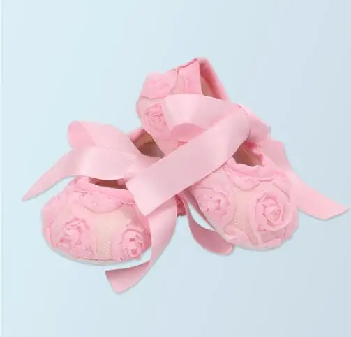 

Reborn babies Doll Shoes Pink lovely flower shoes For baby reborn doll