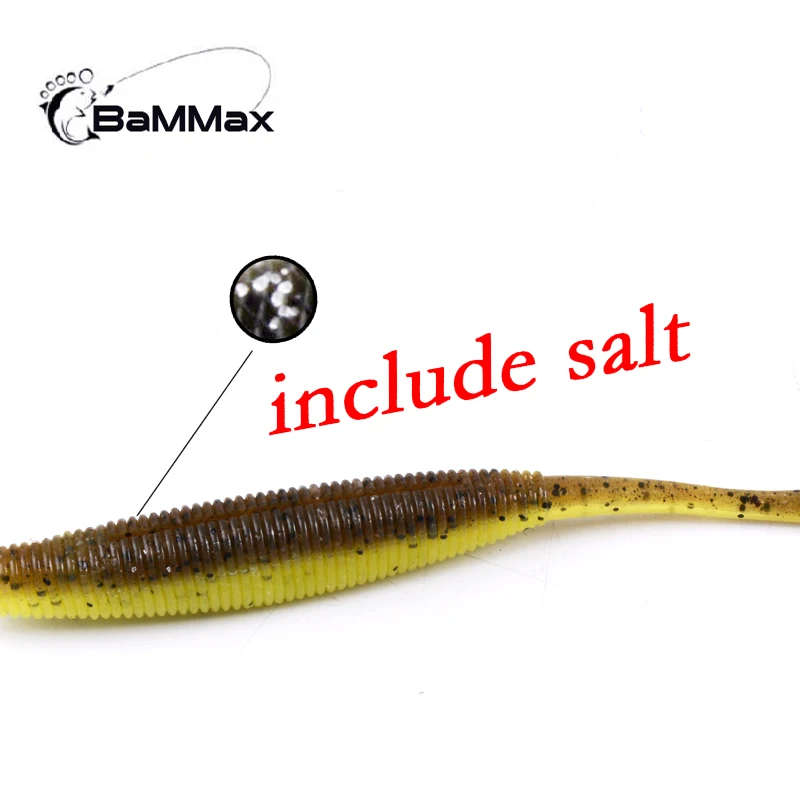 Bammax Fishing Lure 5pcs/lot 3.5g 9.5cm Soft Worm Lures Minnow Swimbaits Silicone Soft Bait Artificial Fly Fishing Tackle pesca