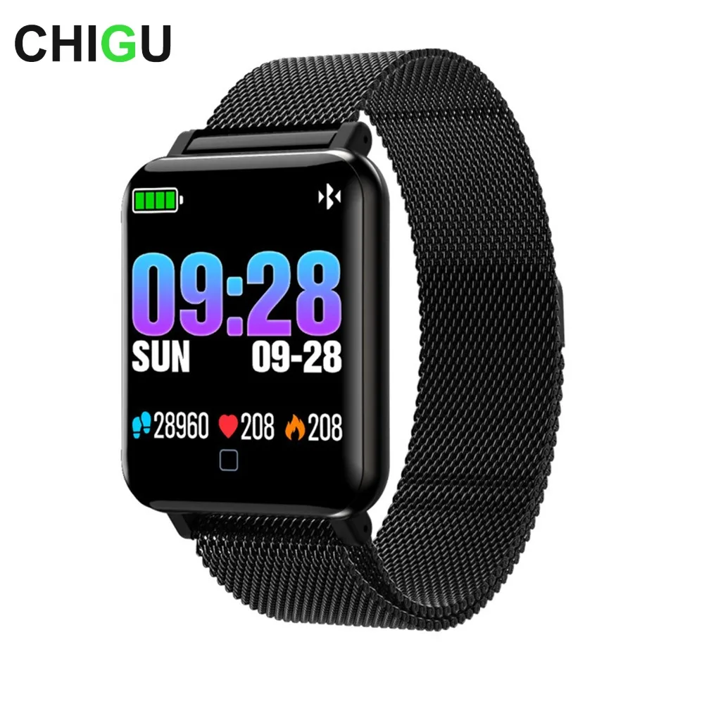 

CHIGU M19 Sports IP68 Smart Watch Fitness Activity Tracker Heart Rate Monitor Blood Pressure For Ios Android Apple IPhone 6 7