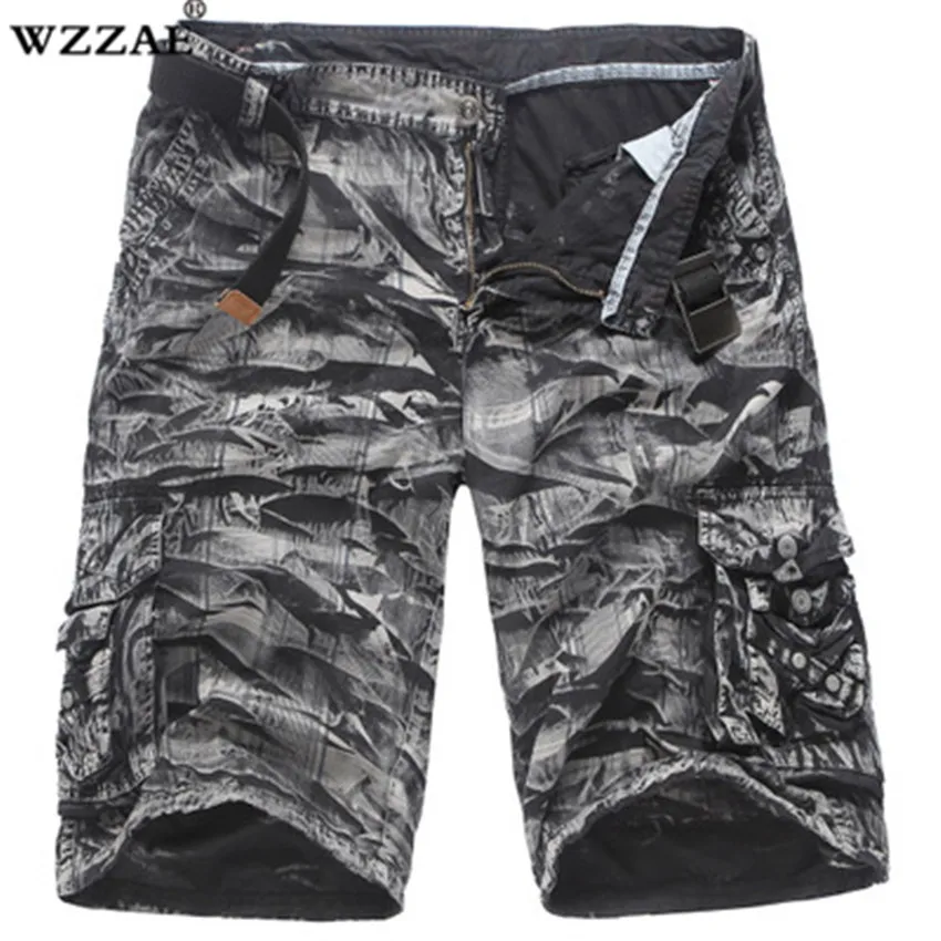 Камуфляжные карго-шорты камуфляжные мужские новые мужские s мужские шорты в повседневном стиле свободные рабочие шорты мужские военные Короткие штаны Большие размеры 29-38
