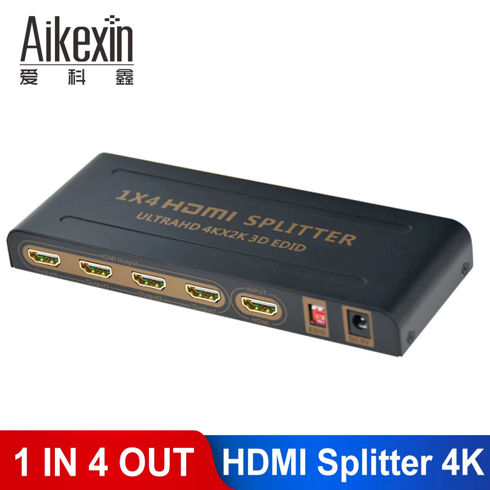 HDMI сплиттер Aikexin 1X4 Ultra HD 4K x 2K 1 в 4 выход Full 1080P видео разветвитель для HDTV PS3 PS4 DVD |
