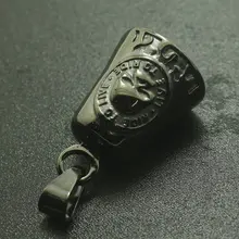 Крутой байкер Jingle Bell 316L Stainlesss стальной черный призрак всадник пламенная езда в живую-живи, чтобы прокатиться Seketon кулон