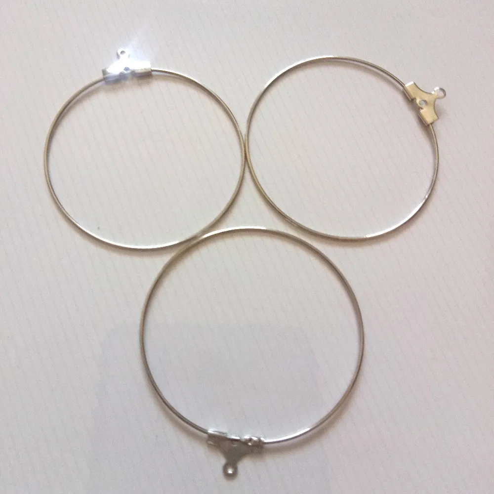 

Fashion 100pcs 40mm Big Earrings With Hanging Circle Hoop Earring For Womens Jewelry Bijoux Accessory Diy Earring findings