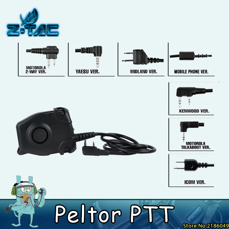 

Z-Tactical Bowman Elite II Military Headset PTT For Motorola Kenwod Icom Midland Radio Phone Z112 for Wargame