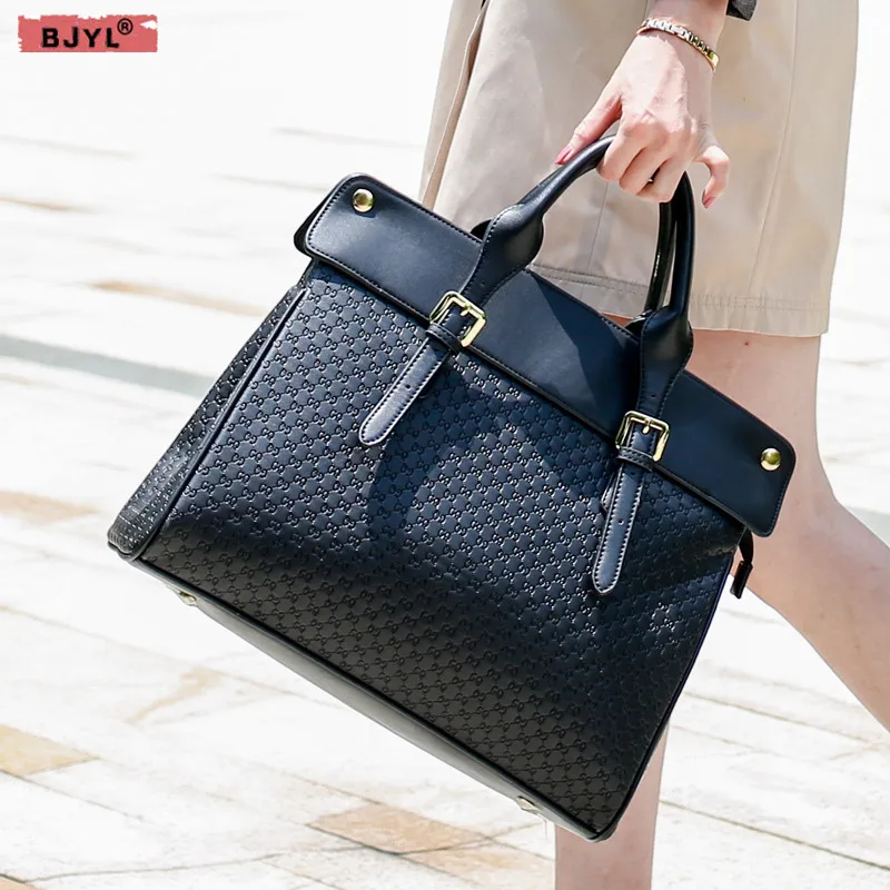 BJYL Новый женский портфель из натуральной кожи женская сумка на плечо для