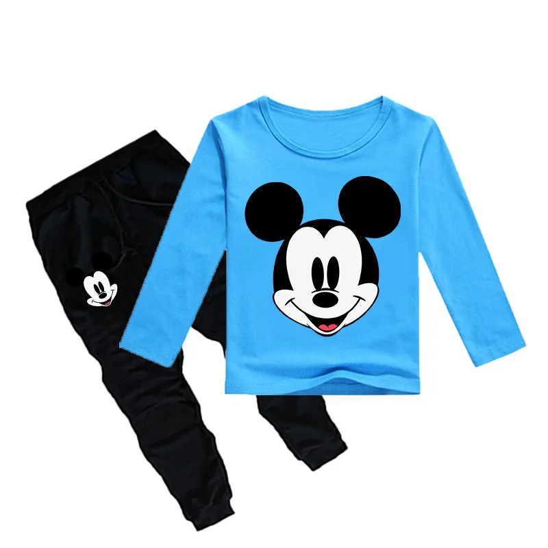 

Children's suits Spring Autumn Mickey Print Boys and Girls Set Long Sleeve T-Shirt + Casual Sports Pants Baby Clothes 2Piece Set