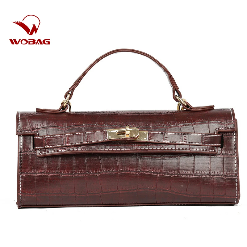 

2019 New Fashion Crocodile Pattern Lock Single Shoulder Messenger Bag Ladies PU Leather Mobile Phone Change Small Portable Bag