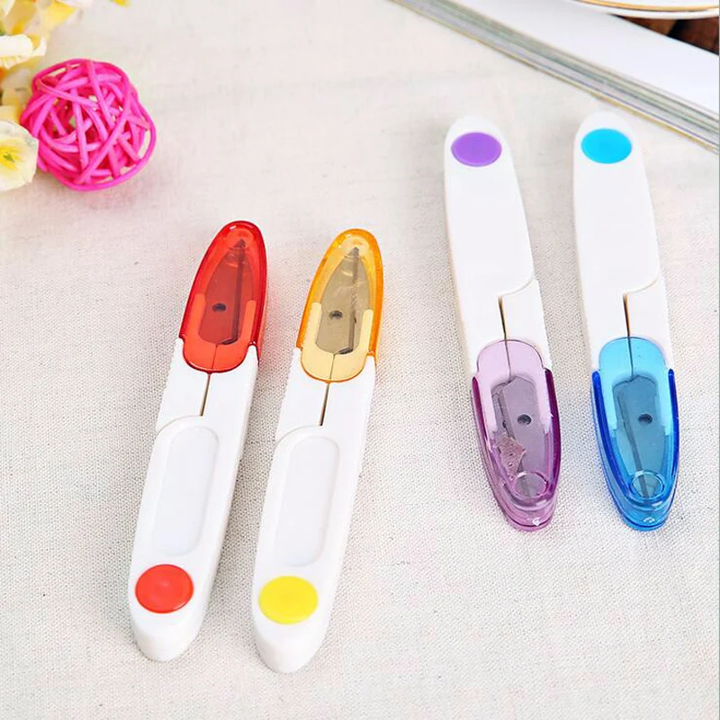 

1Pc DIY Stainless Steel Cross Stitch Scissors With Cover Snip Thread Cutter Arts Crafts Sewing Tools Accessories Color Random